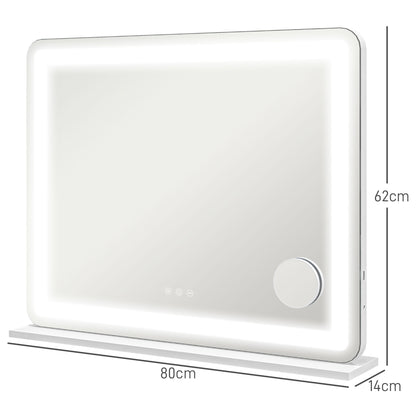 LED vanity mirror dimensions, 80 x 62 x 14cm