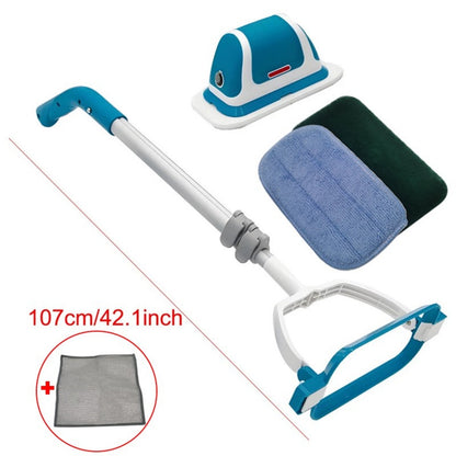 Electric scrubber with nylon and microfibre cleaning pads