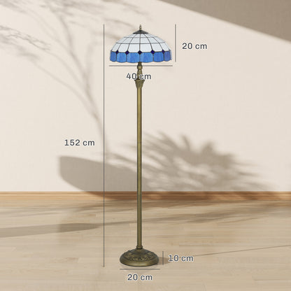 Tiffany-style floor lamp dimensions, 152cm tall with a 40cm shade