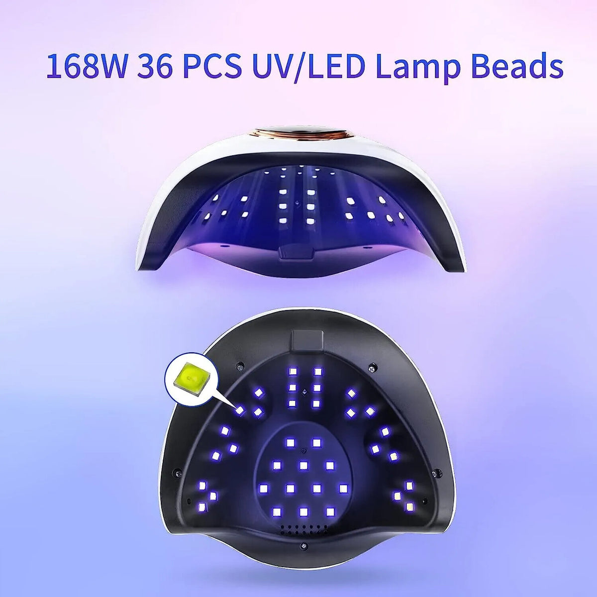 UV LED nail lamp beads shown top and underneath
