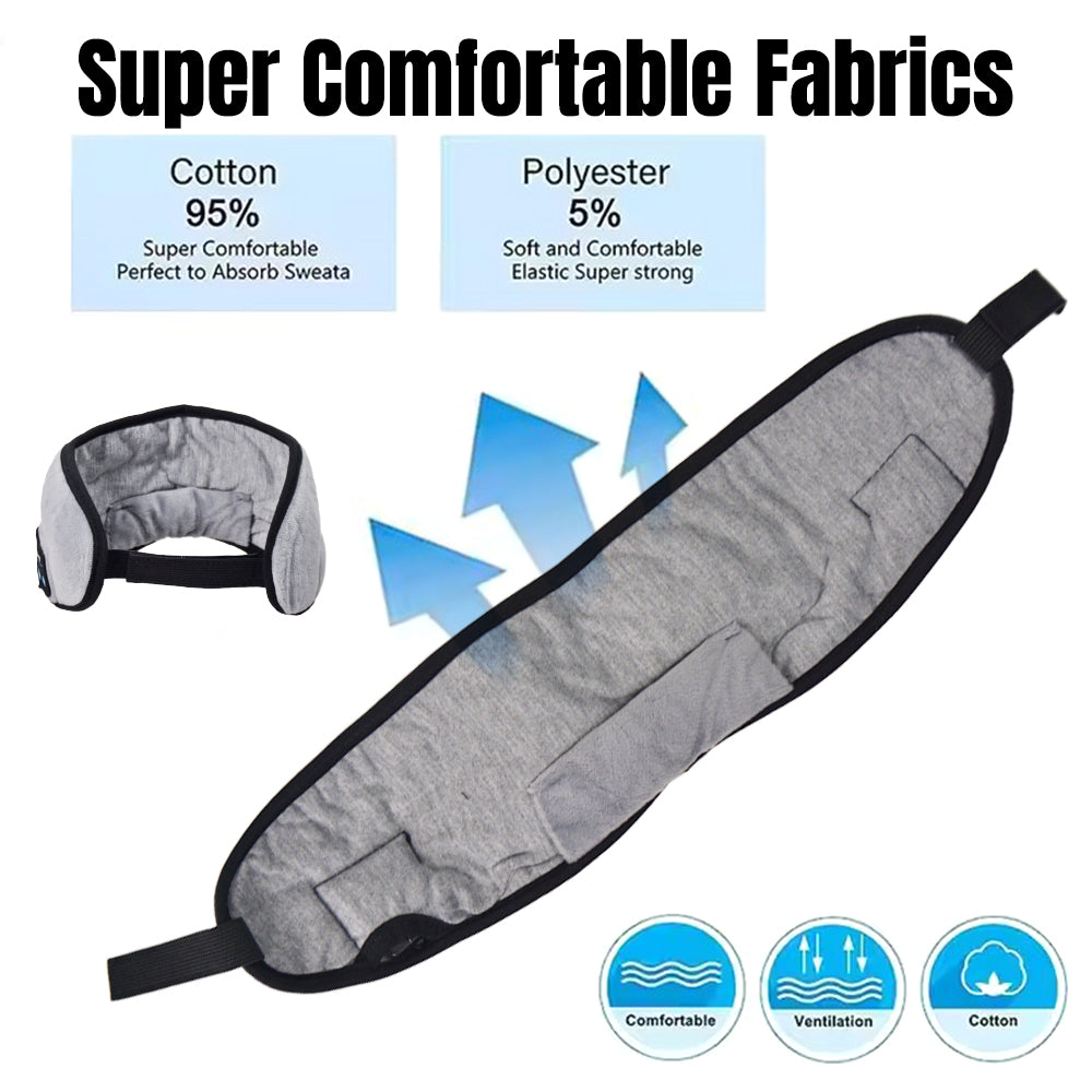 Grey sleep mask fabric, 95% cotton and 5% polyester