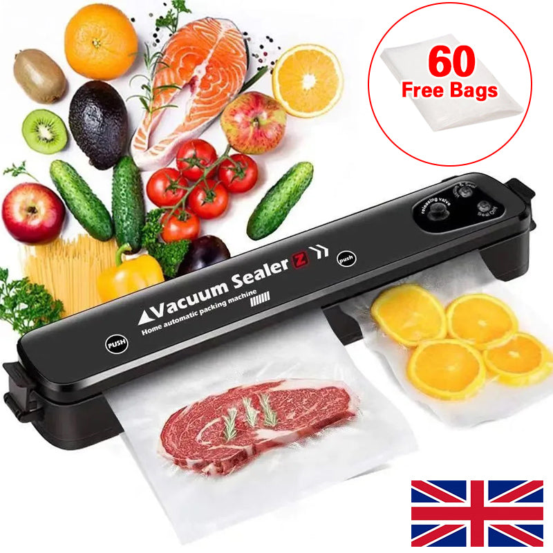 Vacuum food sealer machine with 60 vacuum sealing bags