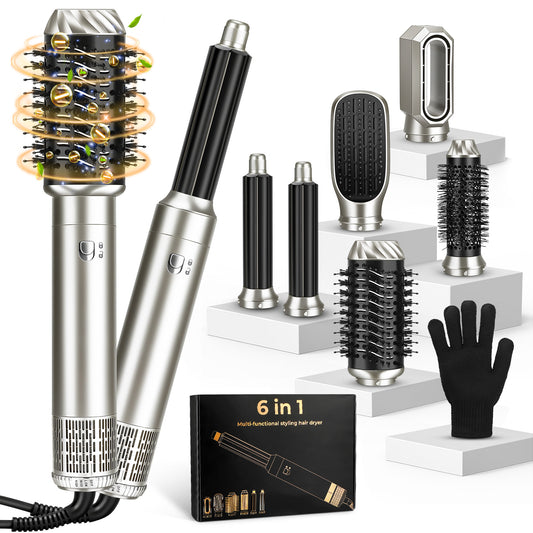 6-in-1 air styler with all attachments, glove and gift box
