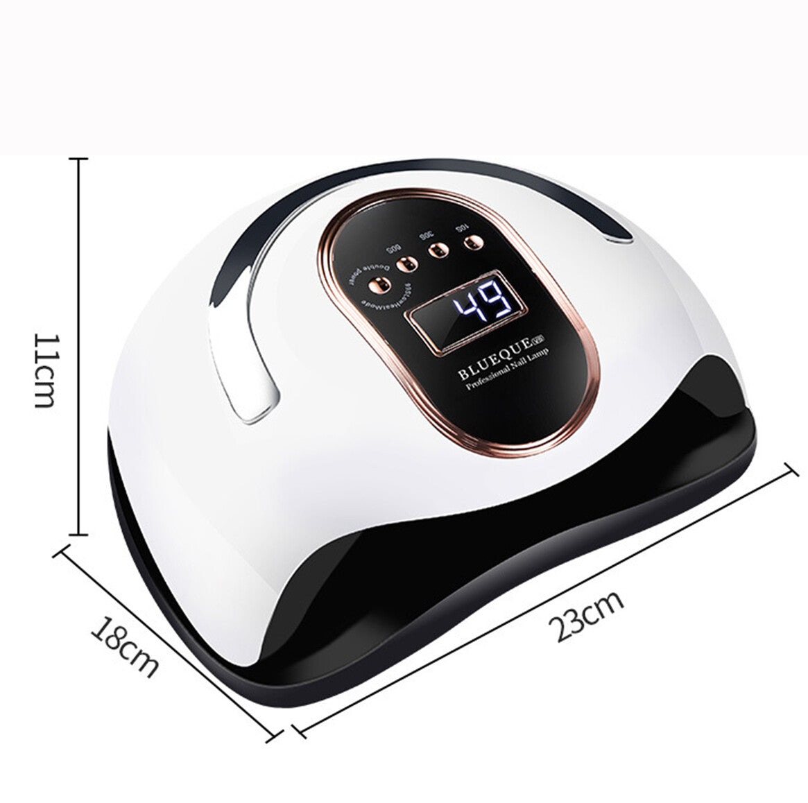 UV LED nail lamp dimensions, 23 x 18 x 11cm