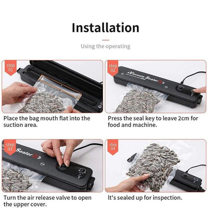 Automatic vacuum sealer with dry and wet modes for food storage