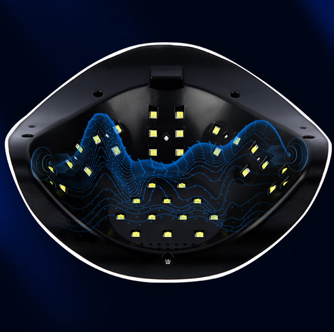 Inside of the UV LED nail lamp showing the light beads